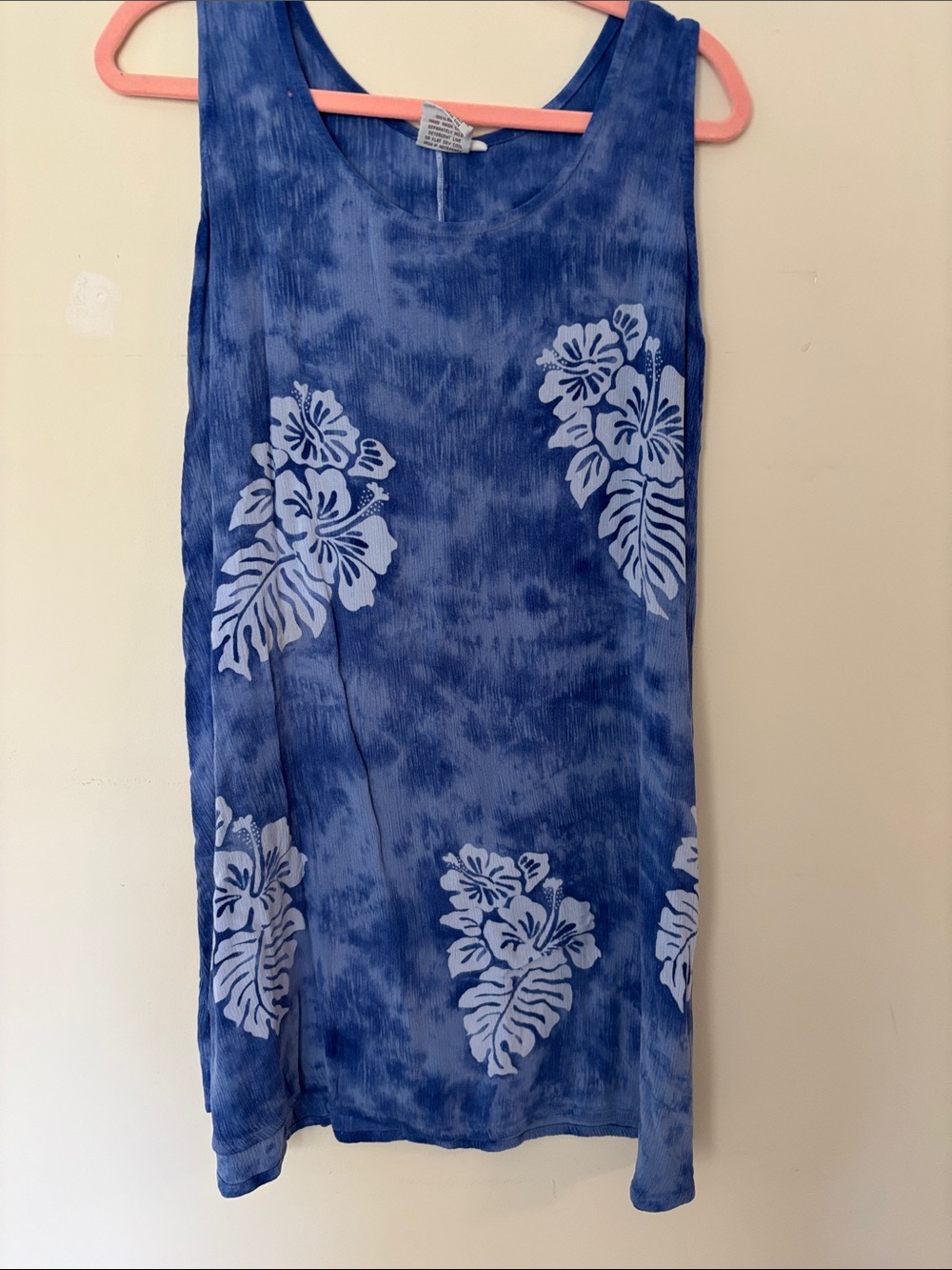 Pineapple Moon Blue Floral Tie-Dye Midi dress
